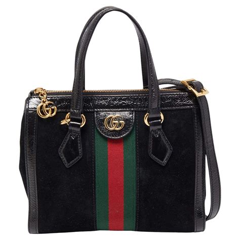 gucci ophidia small black suede tote